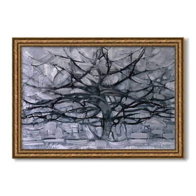 The Gray Tree, 1911-Piet Mondrian-Custom Framed Canvas