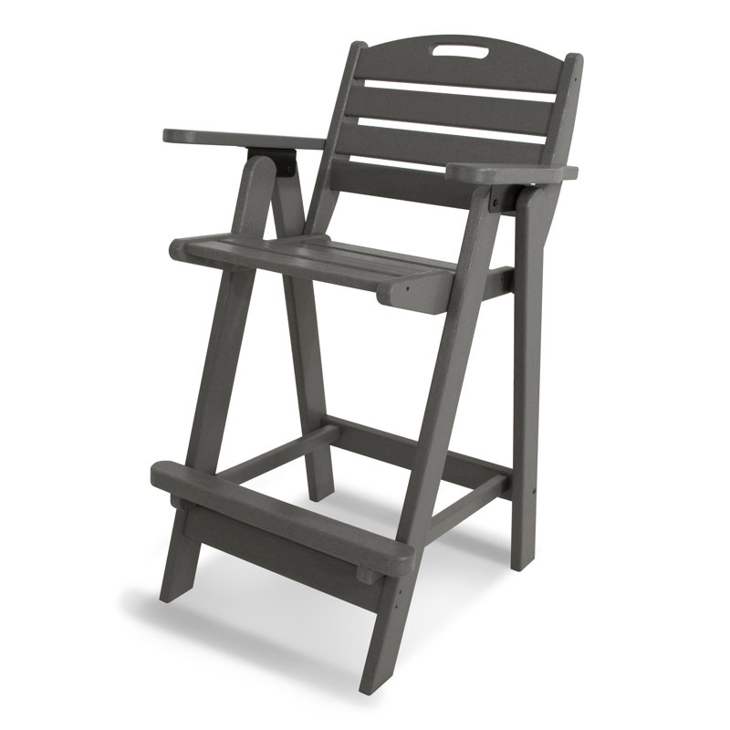 Chaise de bar POLYWOOD Nautical, Gris