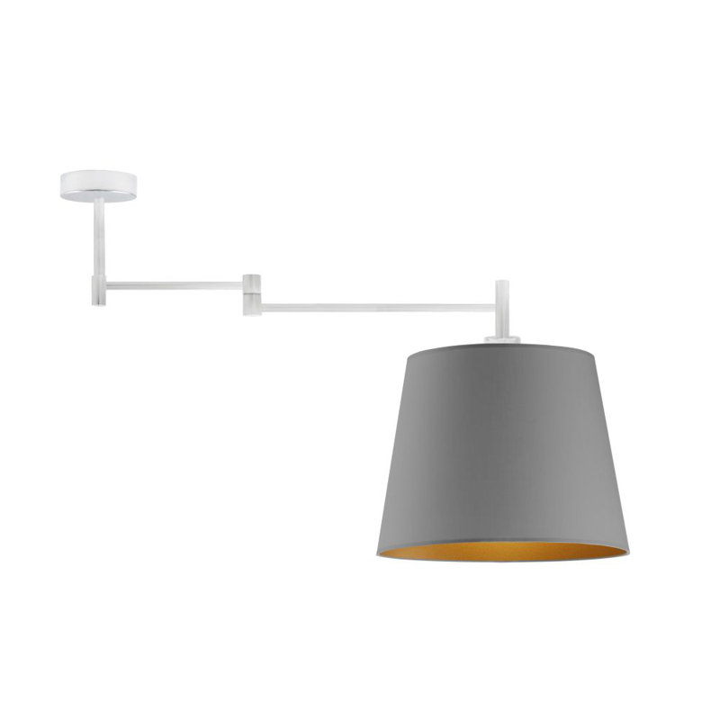Warlo Fabric Semi Flush Mount, Silver, Grey