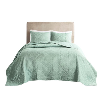 3 Piece Full/queen Bedspread - , Medallion Quilting Decoration, Oversized For A Better Look, Machine Washable, 2 Shams Industrial Style, An Edgy Draping,
