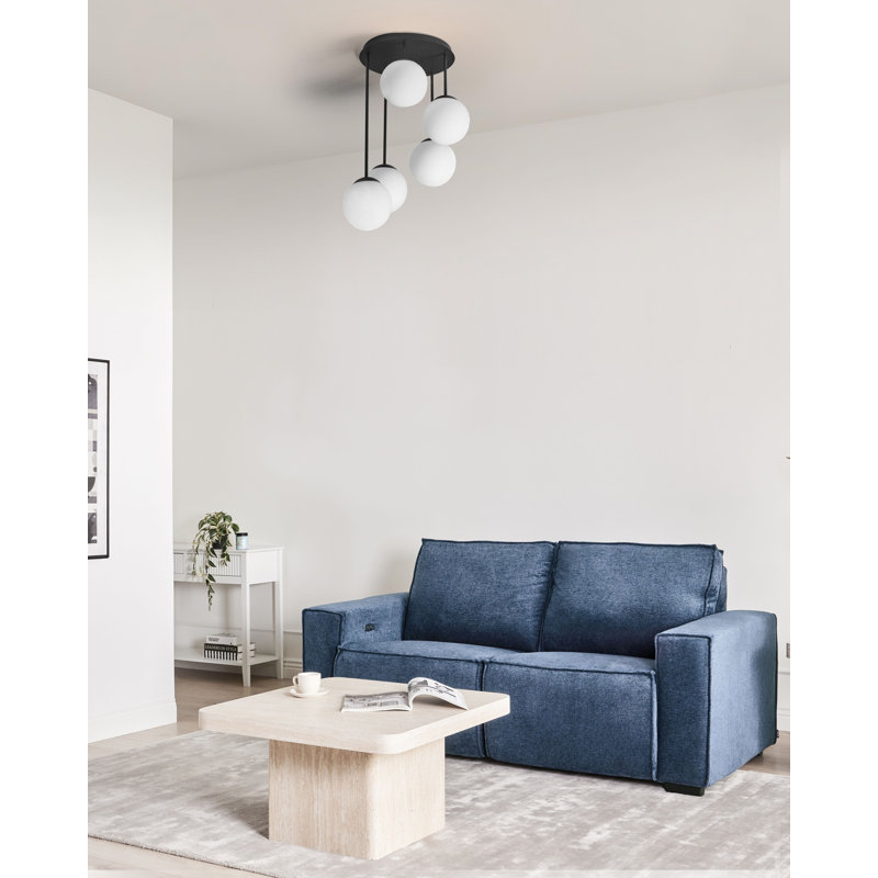 - Light Cluster Pendant, 5, 61cm H x 42cm W x 42cm D, Satin Black
