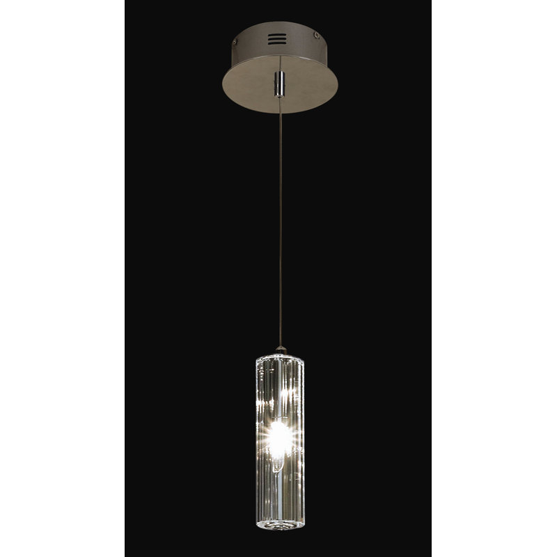 Contemporary Solo Crystal Pendant with Polished Chrome Finish