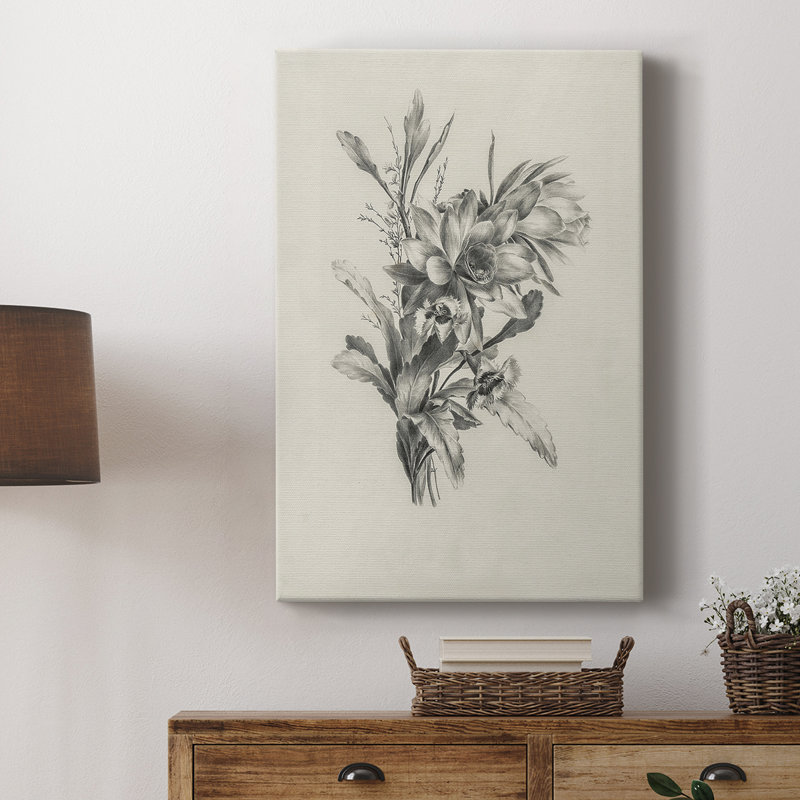 Motif floral rétro avec motif floral - Cavas, H 48 po x l 32 po
