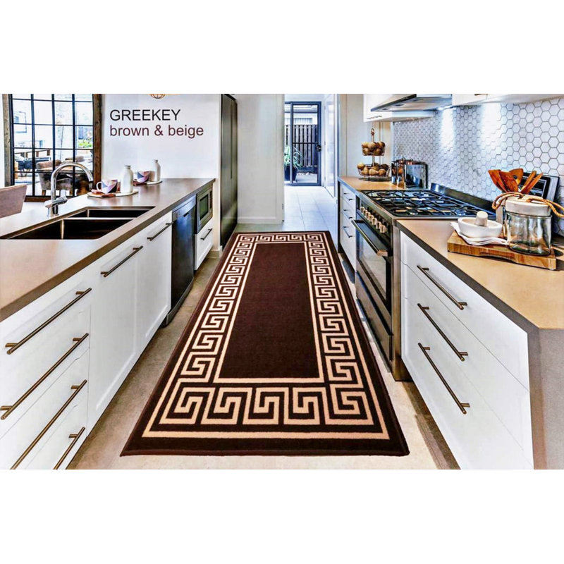 Anais Kitchen Mat, Rectangle 66 x 220cm, Brown/Beige
