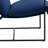Upholstered Modern Metal Framed Blue Polyester Blend Sling Accent Chair-1200360203