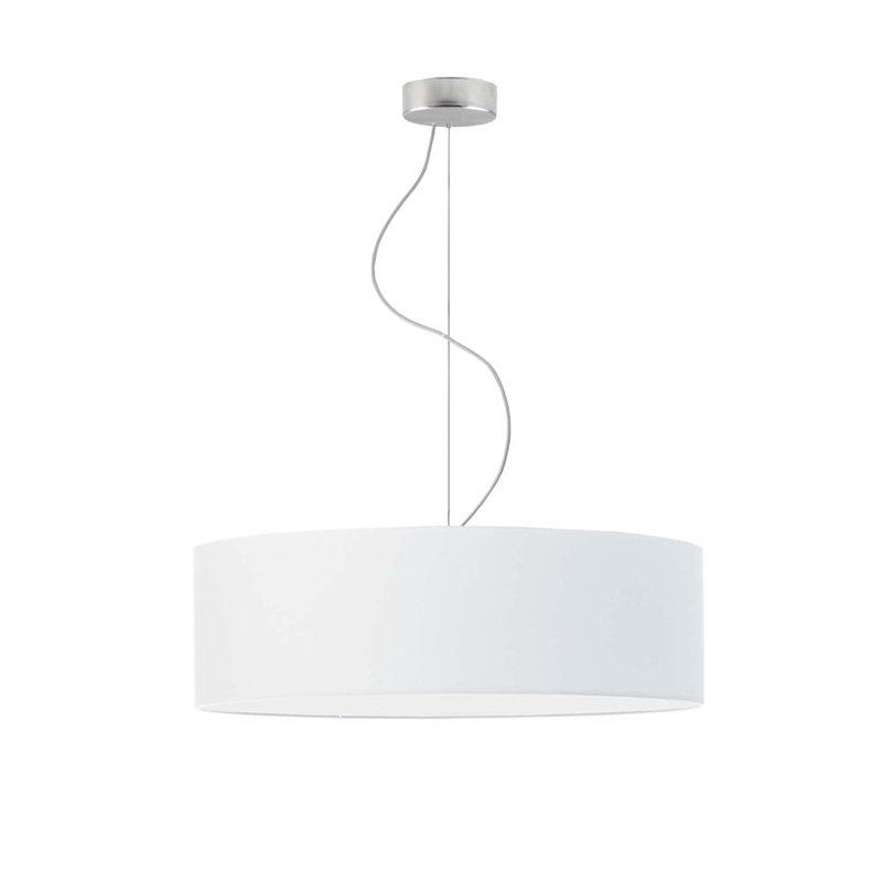 Aubryella 4 - Light Drum Pendant, White, Brushed Steel