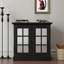 Buffet de rangement polyvalent avec 2 portes décoratives en miroir en acrylique-117262834