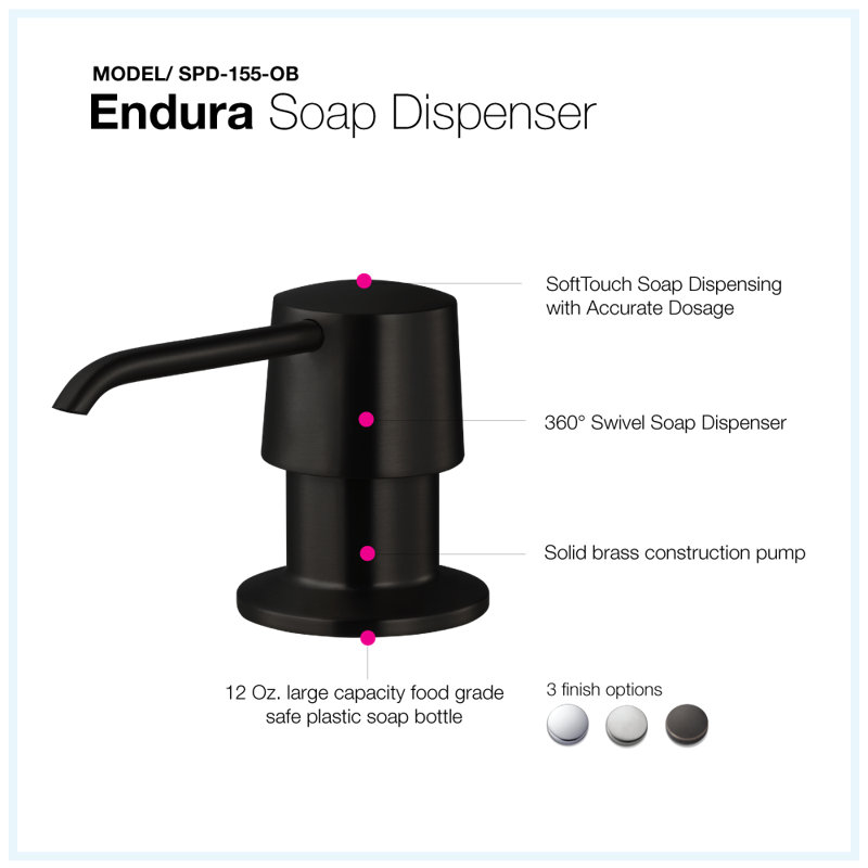 Distributeur de savon Endura, Bronze huilé