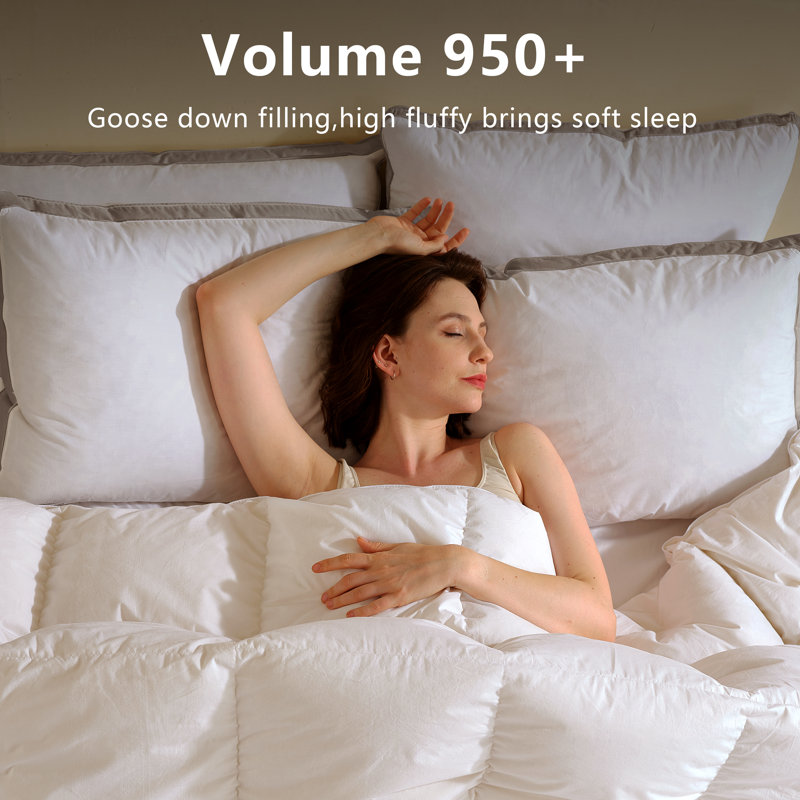 Freman Goose Down Pillows Set of 2 – Perfect Balance of Softness and Support, Neck Pain Relief for Side & Back Sleepers, Hotel Quality Bed Pillows