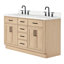 Meuble-lavabo double en bois massif Thornaby avec plateau en quartz Carrara de 1,5 po-938146492-915919275