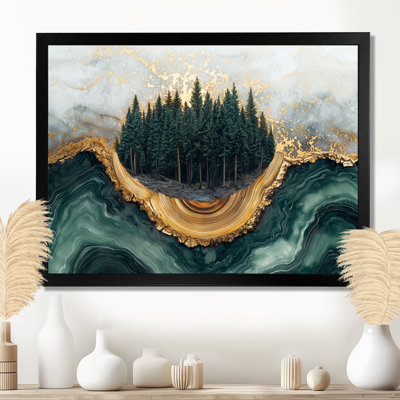 Pine Forest Landscape On Emerald Horizon II - Forest Canvas Wall Art