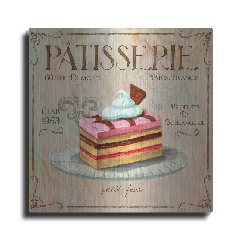  «Patisserie 2» par Fiona Stokes-Gilbert, art mural en métal, 36 po x 36 po, H 12 po x l 12 po