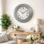 Horloge murale ronde 30 po, grande horloge murale, bleu antique, transitionnel-507159678