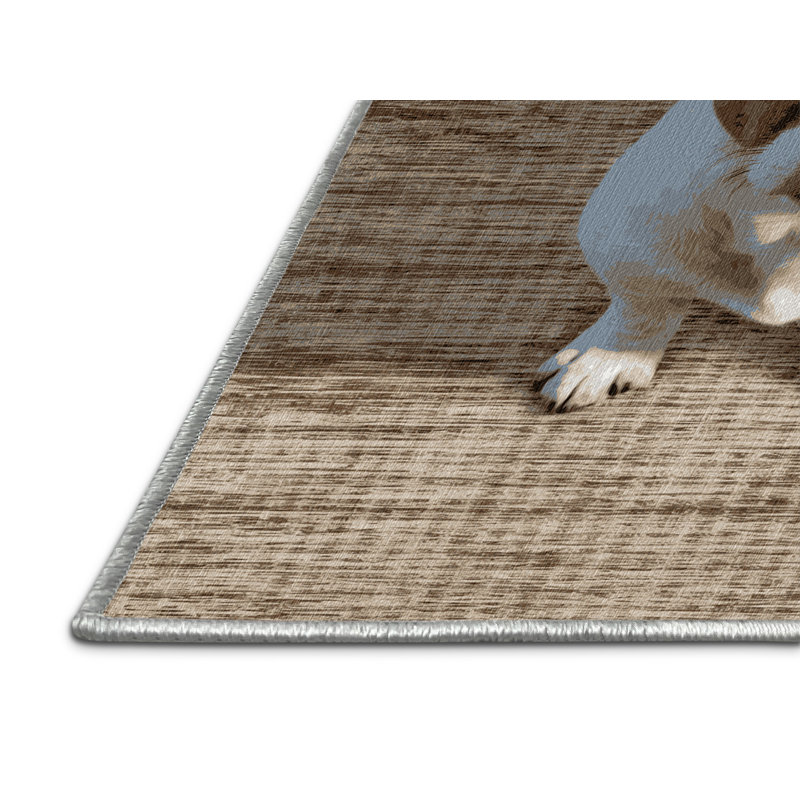  Tapis lavable Fox Terrier pour chien, Rectangulaire 2 pi x 3 pi