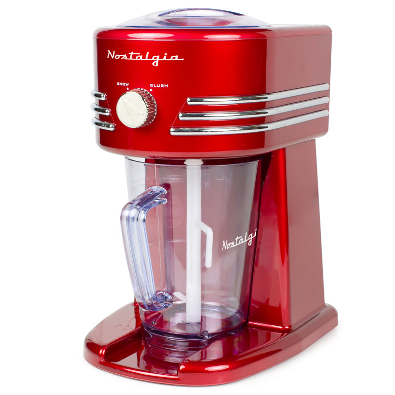 Station de boissons gelées 40 onces Nostalgia Coca-Cola, parfaite pour les boissons à lattes, les cornets à glace, les margaritas, les daiquiris, les lames en acier inoxydable, le rangement du cordon
