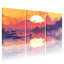 «Landscape & Nature Sunset Mountains Lake Reflections Birds Sky Colors Water», ensemble de 3 impressions sur toile-228204986