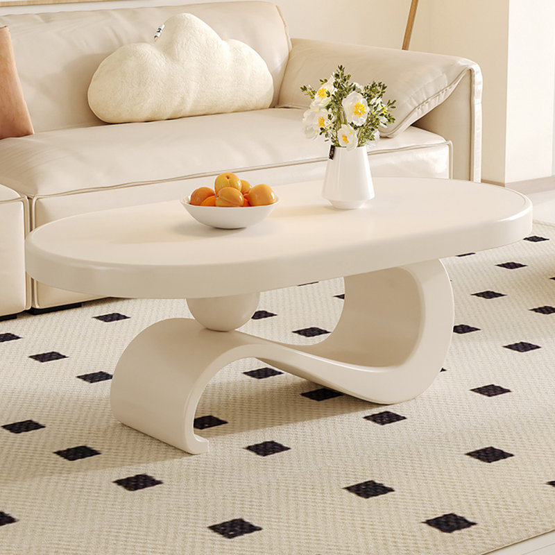 Table basse légère de style crème de luxe, H 16,53 po x L 39,37 po x l 23,62 po