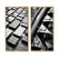 Panneaux de puissance abstraits noirs et blancs I - Ensemble de 2 reproductions d'art sur toile-255820264-255820267