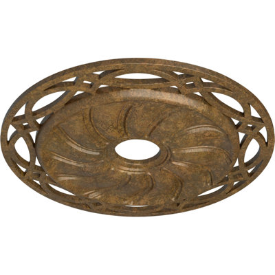Endurathane Loera Ceiling Medallion, 26 5/8"OD x 4 1/2"ID x 1 3/8"P (Fits Canopies up to 6 1/4"), Hand-Painted Rubbed Bronze Finish