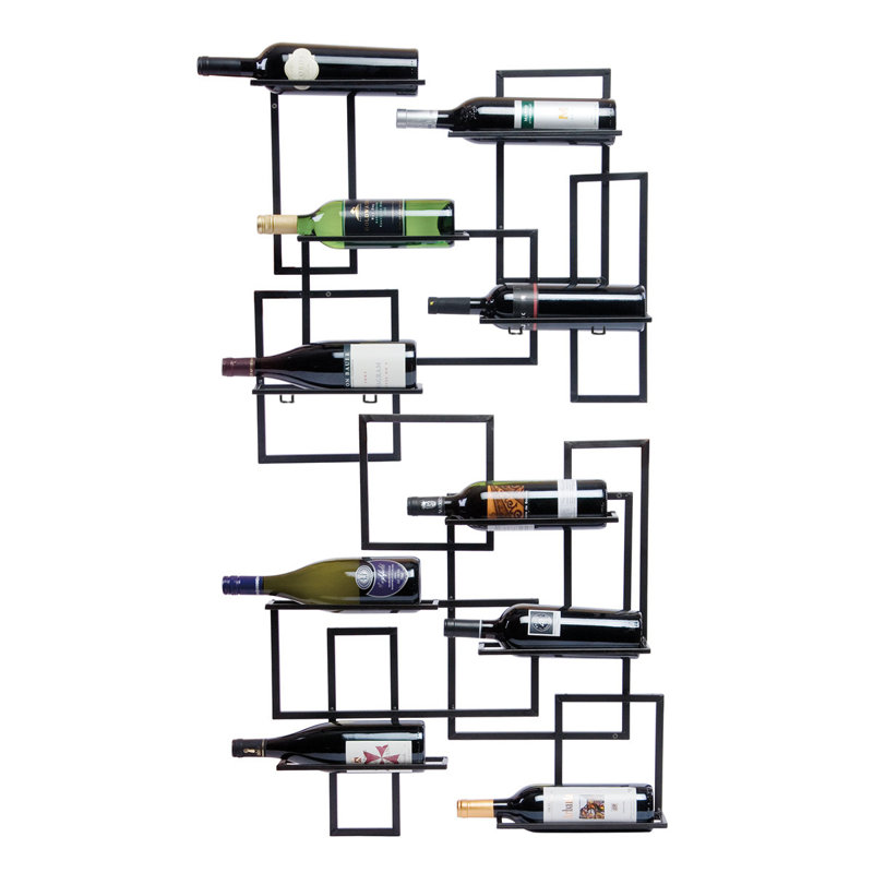 Bricolage moderne porte-bouteilles de vin rouge support mural barre de fer présentoir de support de support à bouteilles de vin