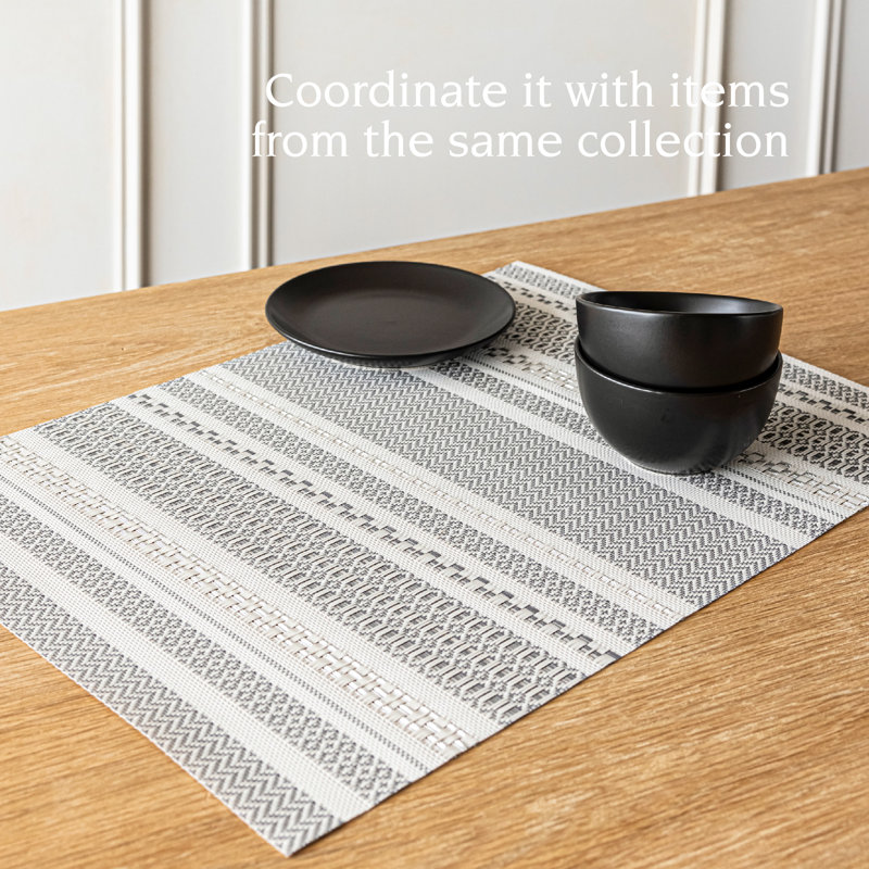 over&back Reversible Woven Placemats, Grey