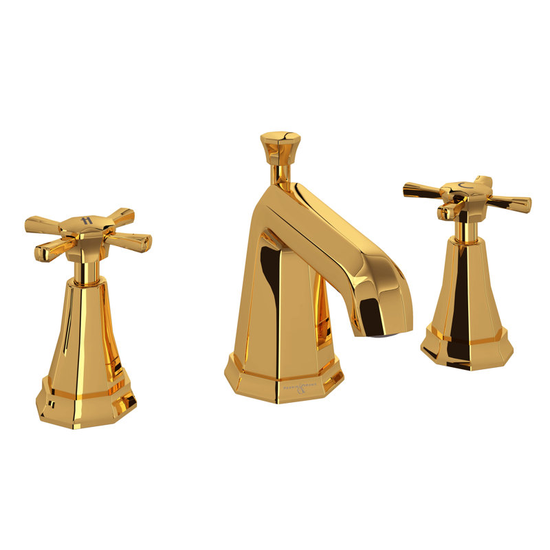 Deco Widespread Lavatory Faucet, English Gold