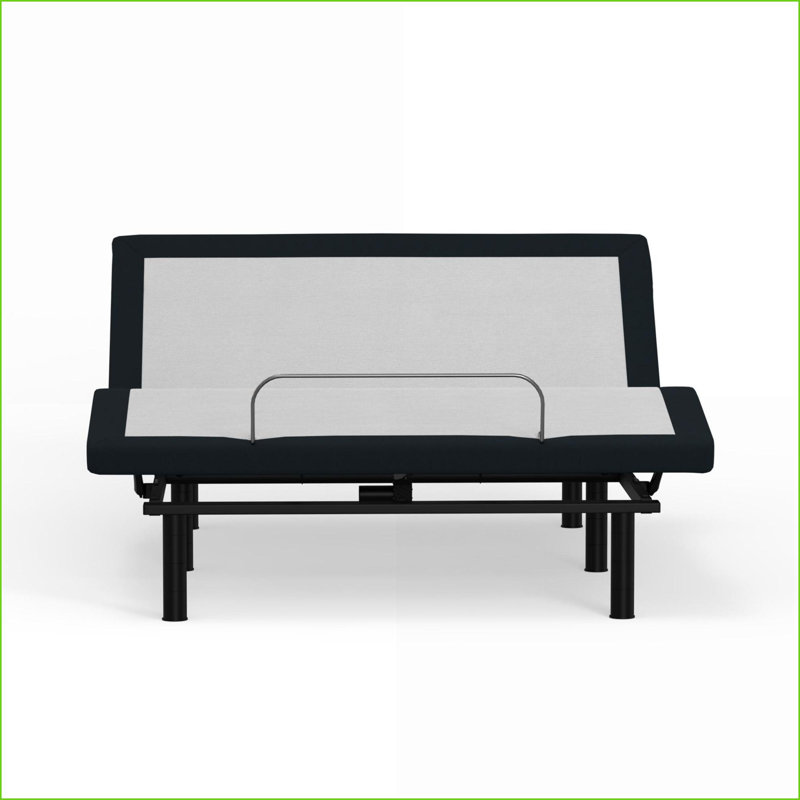 Base de lit pleine grandeur ajustable - Tête de lit en polyester gris avec télécommande sans fil et ampérage Chargement USB
