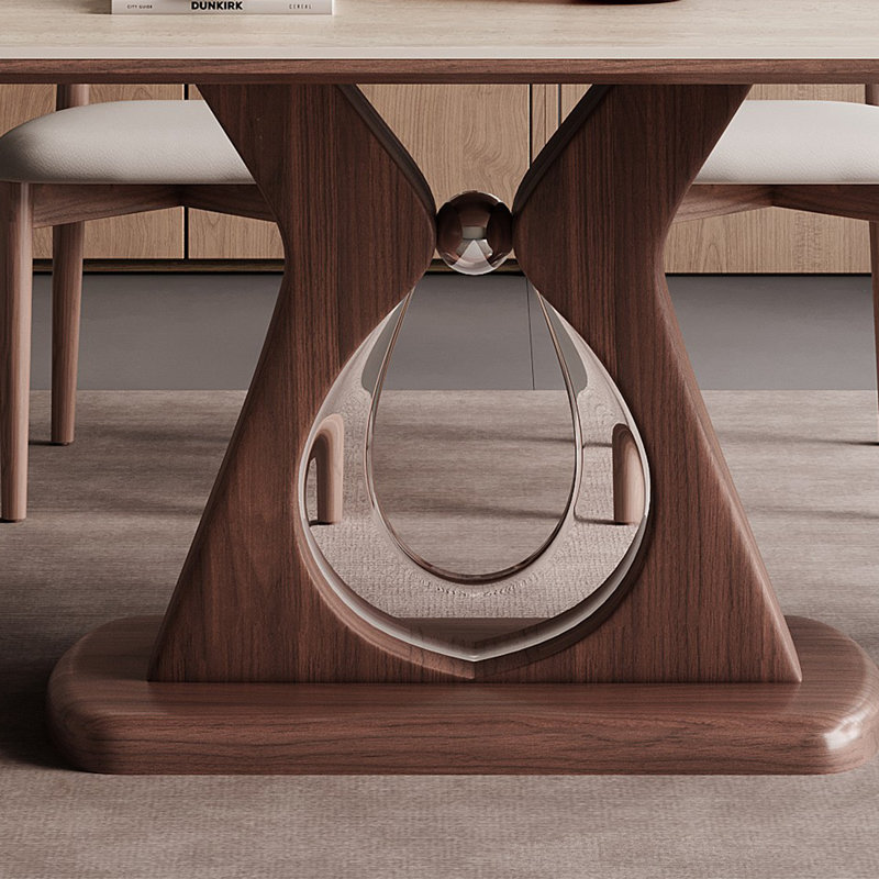 Table élégante avec plateau de qualité et pieds créatifs., H 29,53 po x L 62,99 po x l 31,5 po