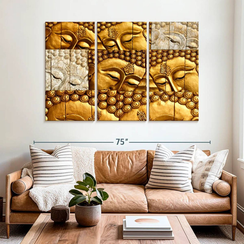 Leisha Royal Buddhas, 42" H x 65" W