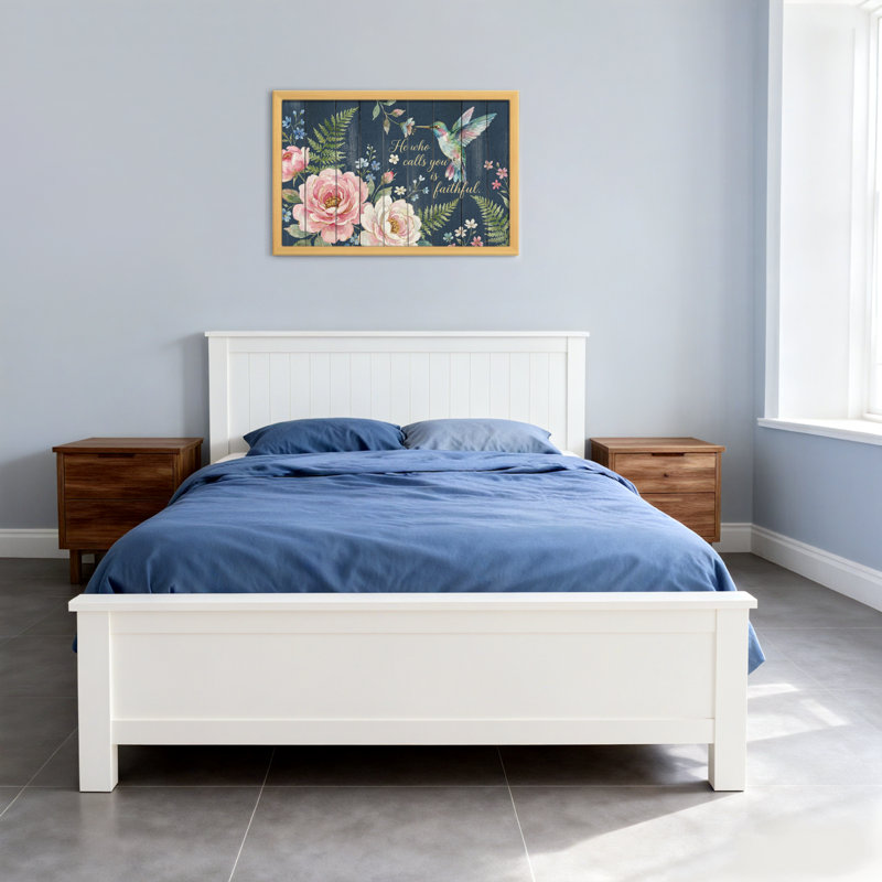 Impression florale sur bois de colibri, H 24 po x l 36 po, Toile tendue, Ne s’applique pas