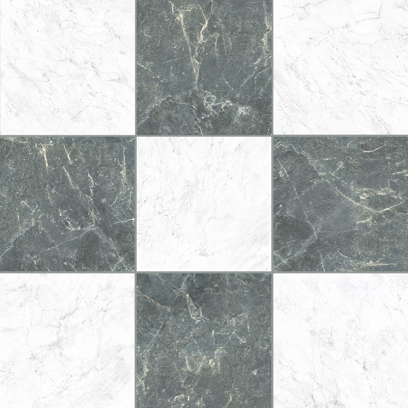 Ravenna Checkerboard 12X12 Wall and Floor Tile, White/Green