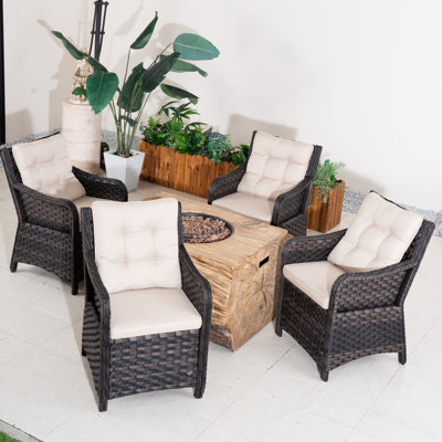 Ensemble de conversation pour patio 4 personnes avec coussins Arrika