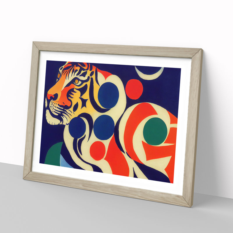 Abstract Tiger Vol.2 - Framed Print, 25cm H x 34cm W x 2cm D, Oak Framed