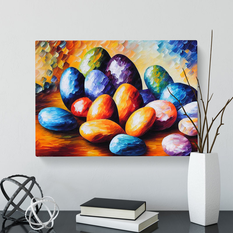 Shimmering River Pebbles Vol.4 - Wrapped Canvas, 40cm H x 60cm W x 3cm D