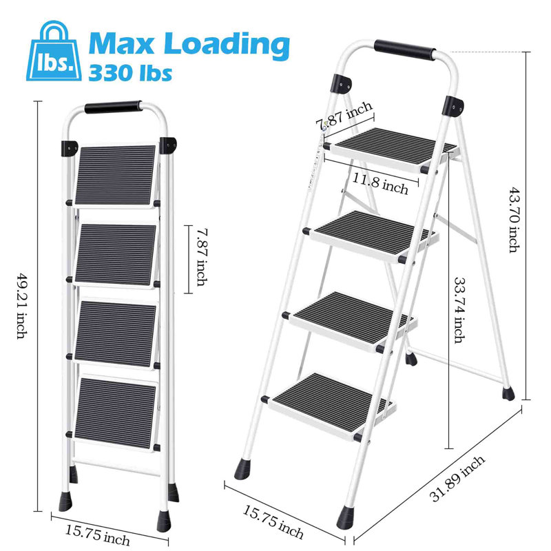 Rubber Step Ladder, White