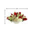 Hydrangea, Heather, Red Leaves And Ornaments Holiday Arrangement