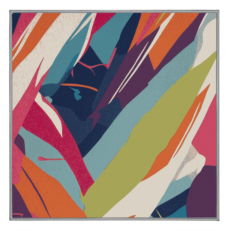 Neon Streams Rug, Square 5'