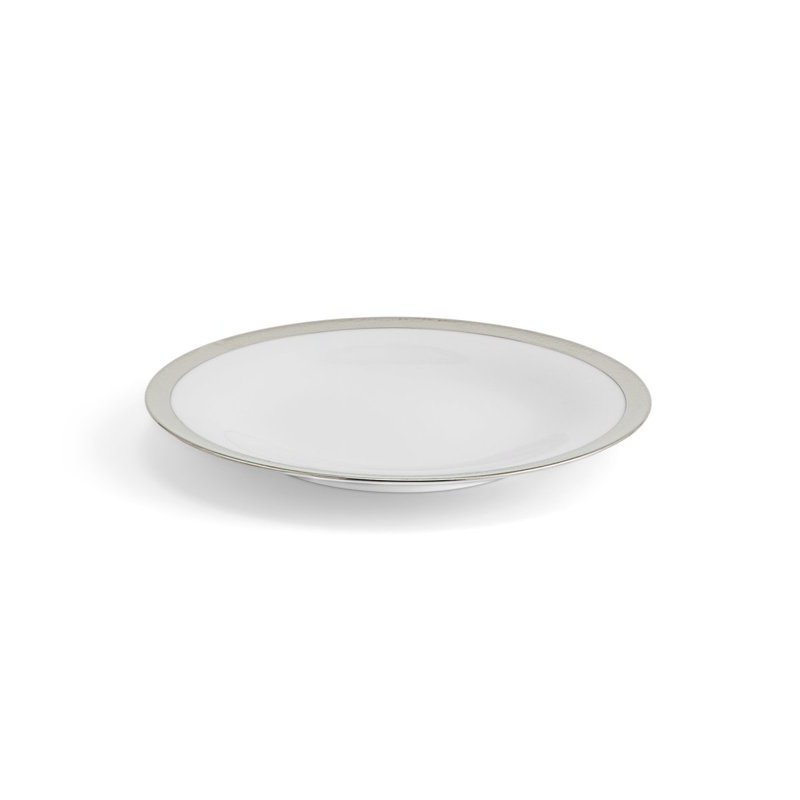 Smith Handmade Porcelain Salad/Dessert Plate, Platinum