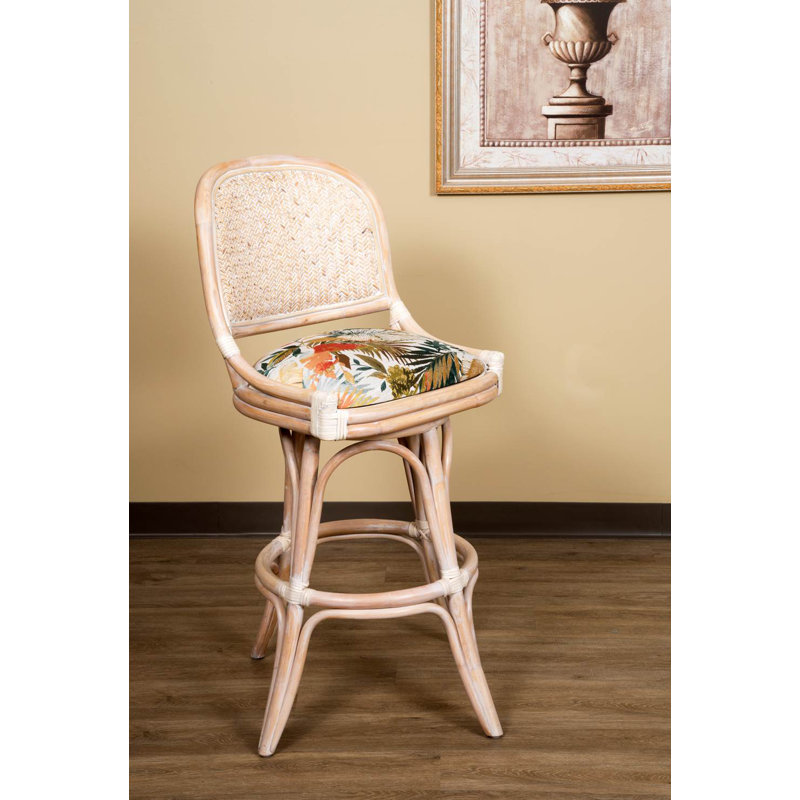 Tabouret pivotant Daquante, Lin lavé, Tabouret de bar (siège d’une hauteur de 30 po)