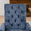 Chaise de salle à manger rembourrée en tissu de chenille, pieds courbés en bois massif, élégante chaise de salle à manger capitonnée pour salle à manger, paquet simple, bleu-1229850587