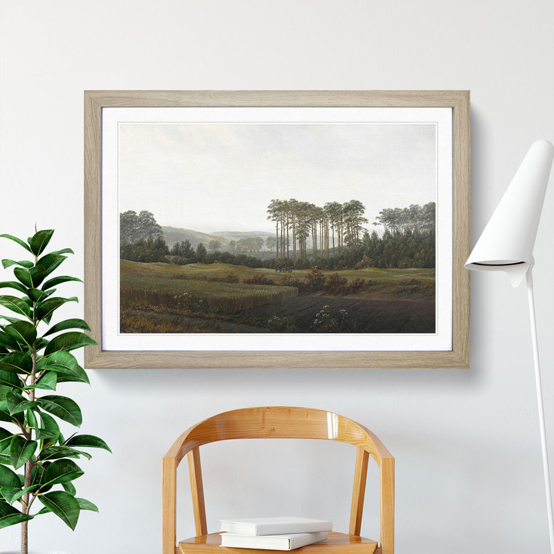 The Afternoon by Caspar David Friedrich - Picture Frame Painting, Oak, 48cm H x 65cm W x 2cm D