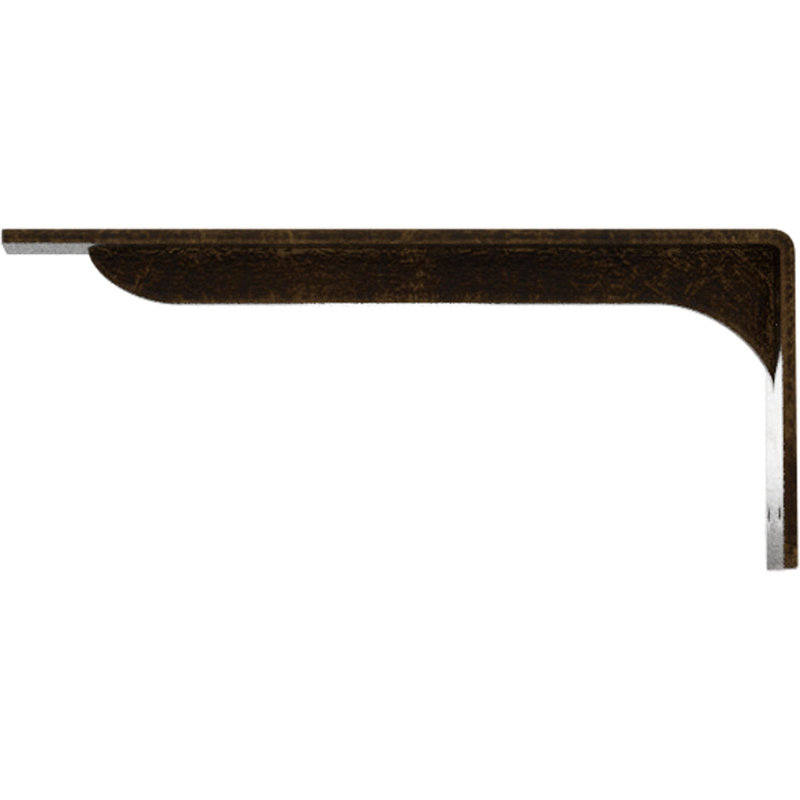 Support en acier Embrey, Laiton antique, H 5,25 po x l 2 po x P 14 po