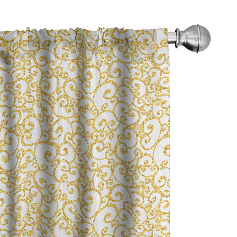 Victorian Floral Semi-Sheer Rod Pocket Curtain Panels, 28" x 63"