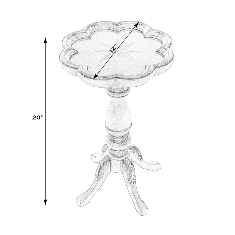 Whitman Scalloped Edge Side Table, Olive Ash Burl