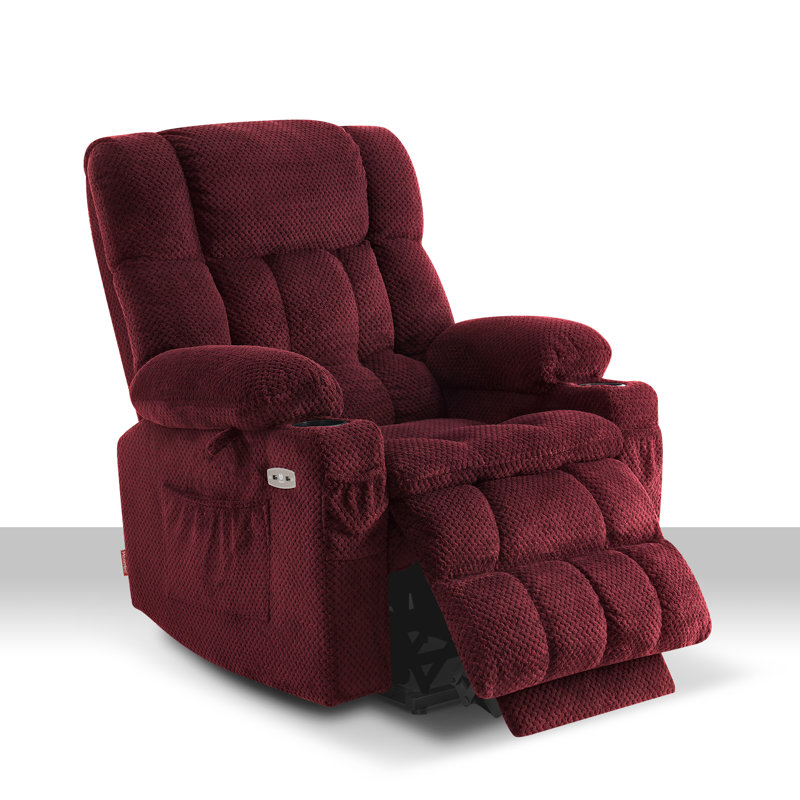 Dual Motor Power Recliner Lift Chair with Massage and Heat, Infinite Position, Burgundy