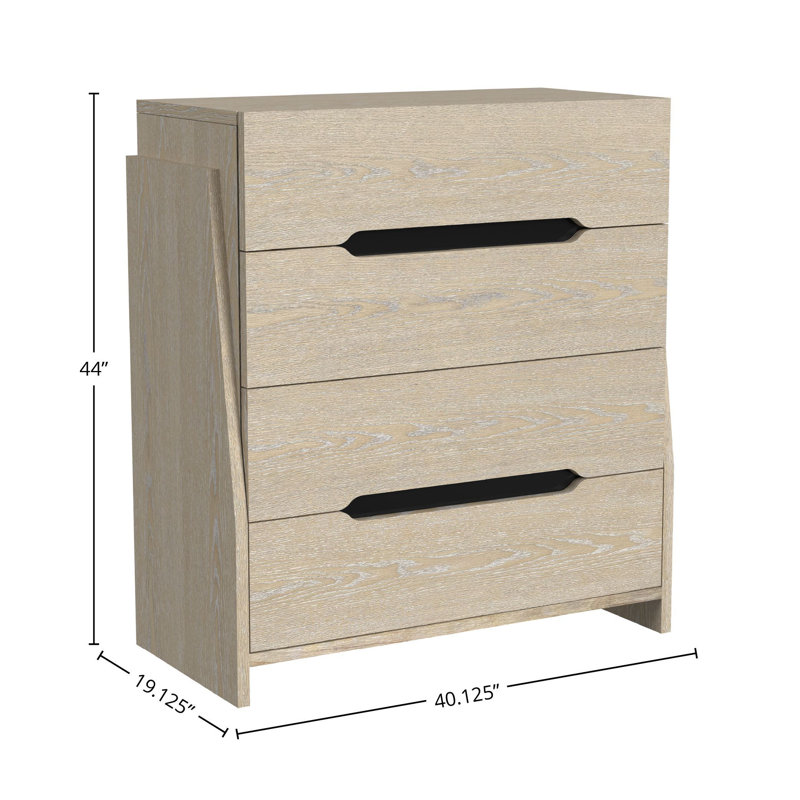 Commode 4 tiroirs Itsumi, Crème