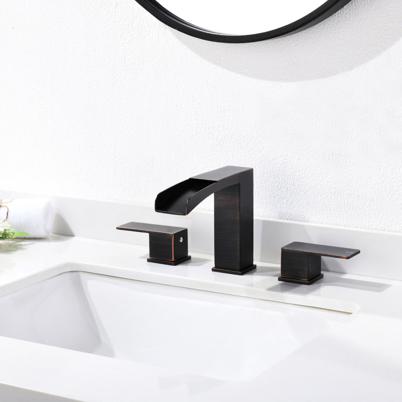 Widespread 2-handle Bathroom Faucet with Drain Assembly, Oil Rubbed Bronze