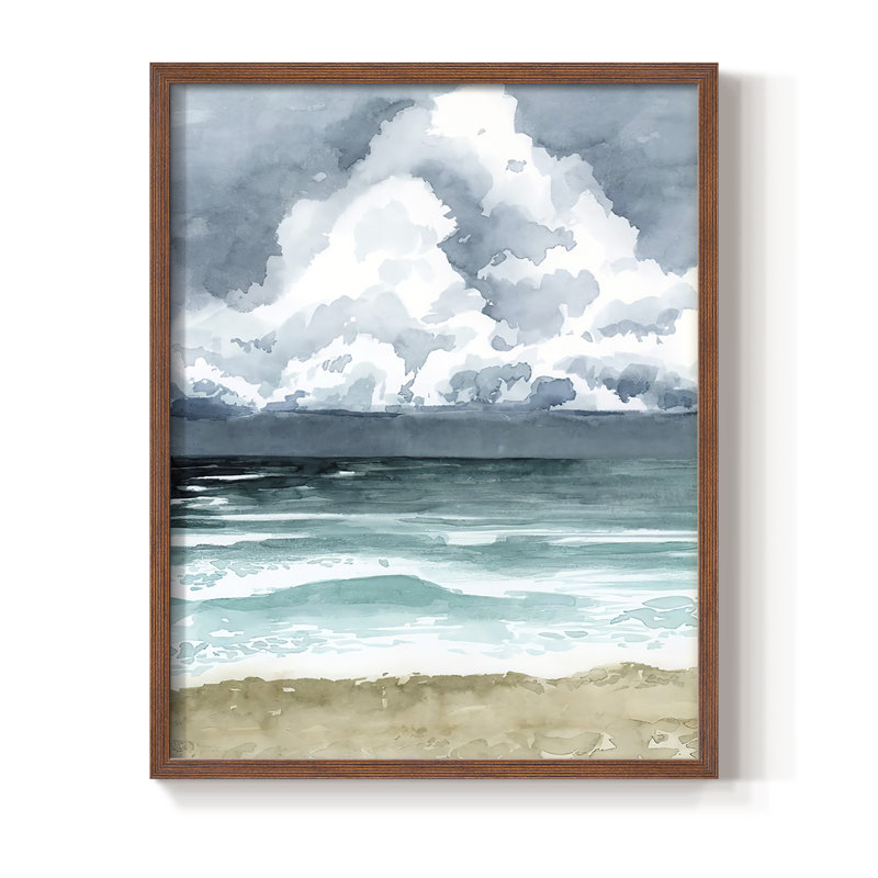 South Beach Storm I, reproduction encadrée - bois massif, Brun, H 14 po x l 11 po