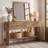59-Inch Console Table with 2 Drawers, Narrow Entryway Table with Shelf, Fluted Sofa Tables Behind Couch for Living Room, Hallway