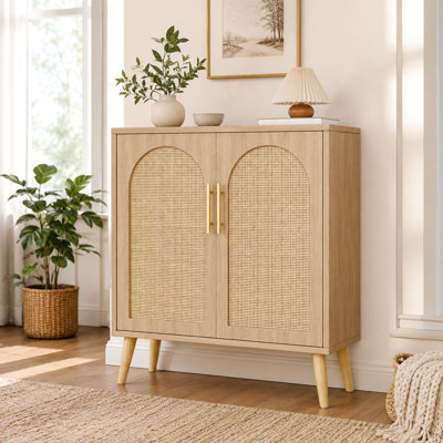 Buffet en chêne naturel avec buffet réglable et tablette en bois massif